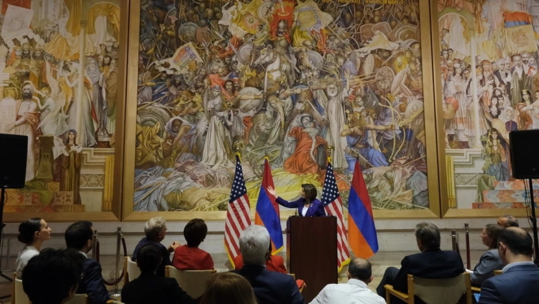 Speaker Nancy Pelosi delivered an address at the Cafesjian Center for the Arts