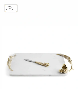 Cheese board with knife