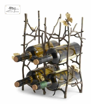 Butterfly Ginkgo 6 bottle wine rack