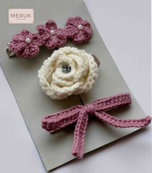 Crocheted hair clip