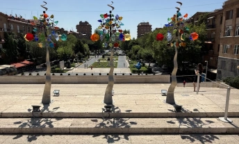 Andrew Carson (b. 1962), USA, "Three Glassinators", 2011, glass, aluminum, steel, Cafesjian Art Trust,